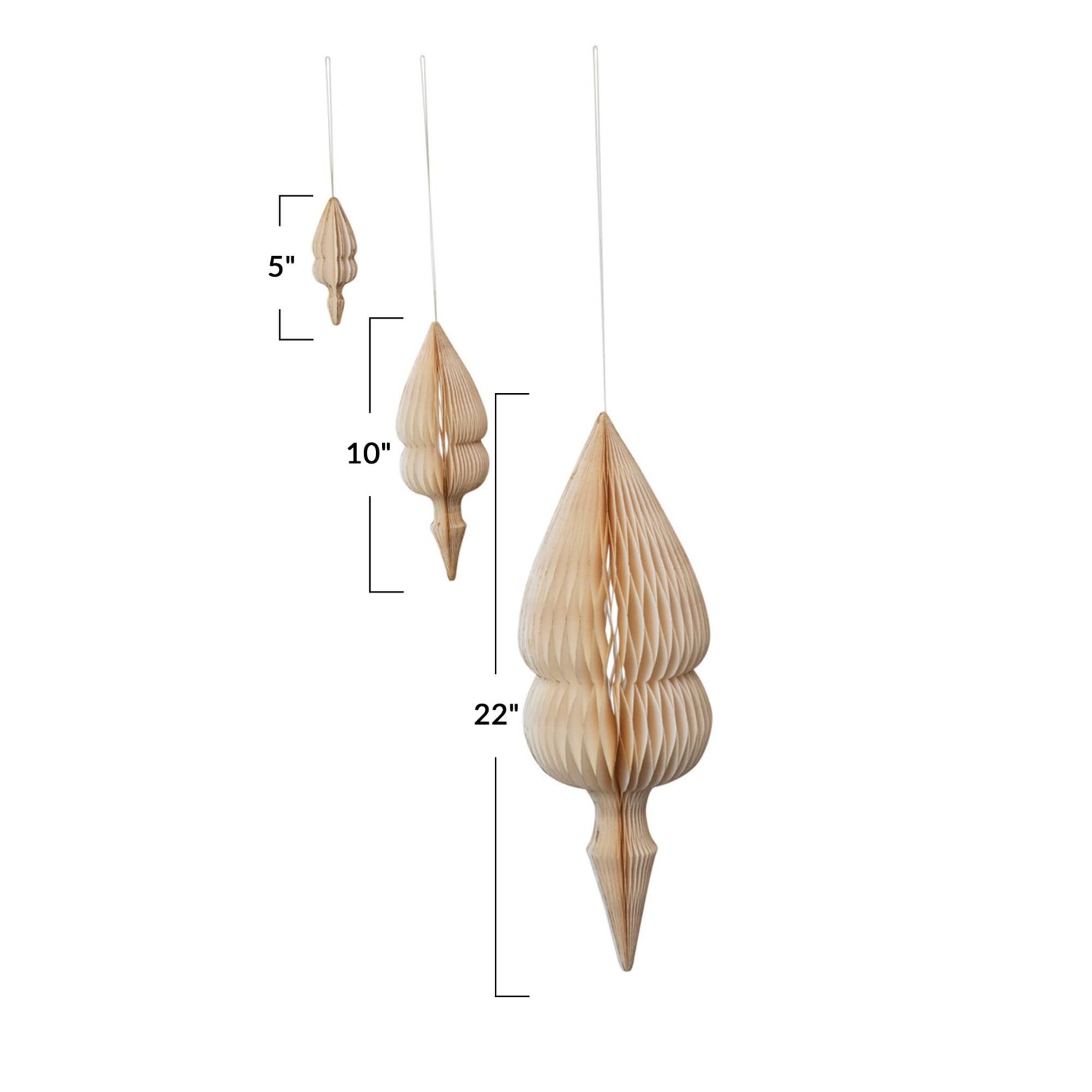 Hello Honey® Honeycomb Finial Paper Ornament Set